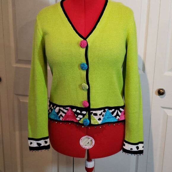 Jack B. Quick Unique Vibrant Colorful Sweater - Picture 1 of 12